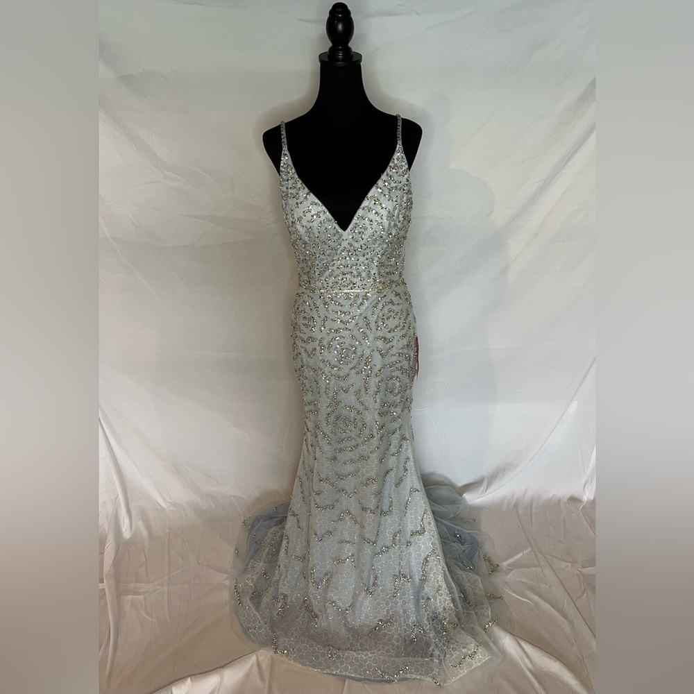 Gianni Binni | Light Blue beaded formal dress | Size 13 Juniors - Picture 1 of 6